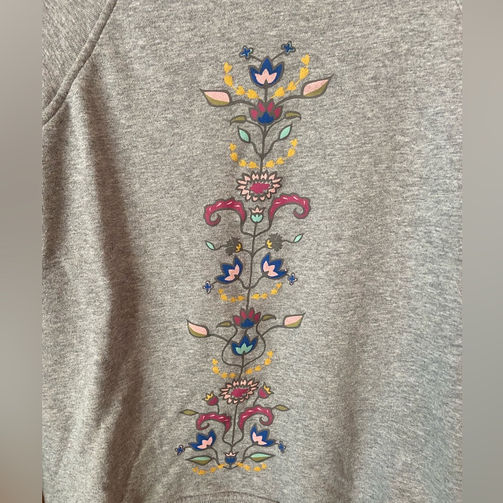 Pendleton Gray Pullover Sweatshirt With Floral De… - image 3